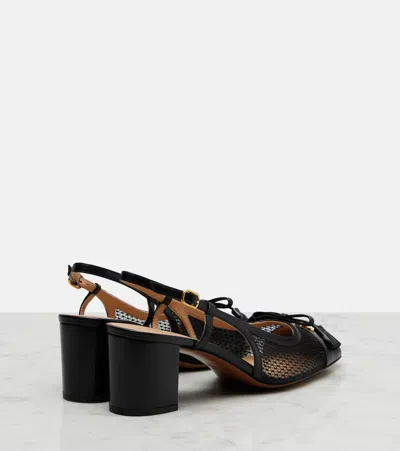 Valentino Garavani Valet Du Roi Slingback Pump In Mesh And Kidskin 60mm Woman Black 41.5 In Black