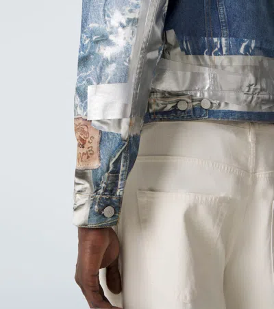 Acne Studios Printed Denim Jacket In Multi