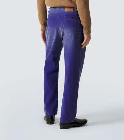 Prada Ld-effect Twill Pants In Purple