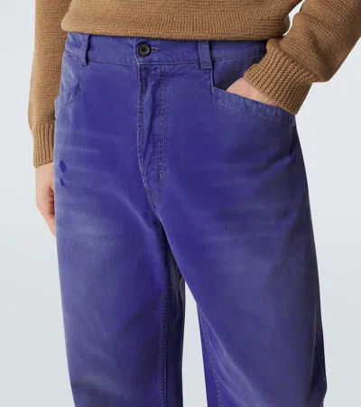 Prada Ld-effect Twill Pants In Purple