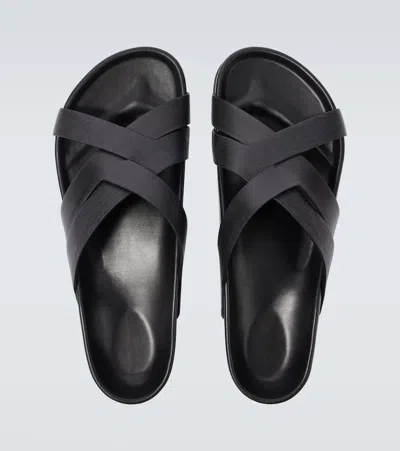 Tom Ford Sandals Open Toe Cross Strap Textured Sole In Black