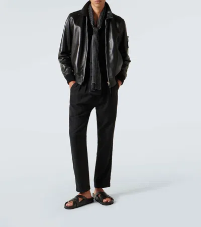 Tom Ford Sandals Open Toe Cross Strap Textured Sole In Black