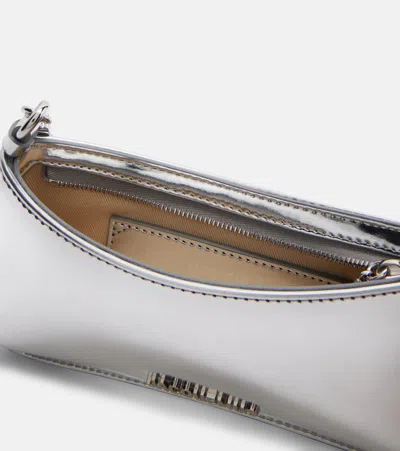 Jacquemus Le Petit Bisou Chain Rectangular Shoulder Bag In Silver