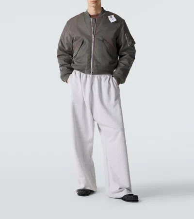 Acne Studios Cropped Bomber Jacket In Gray