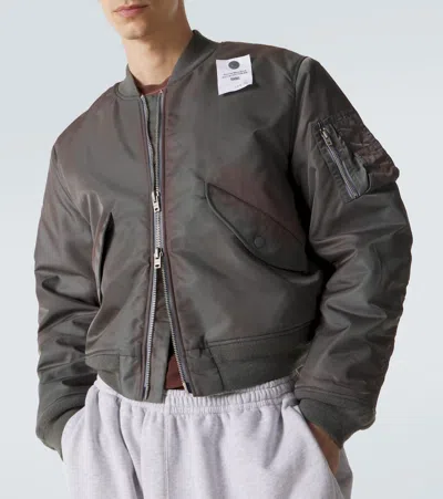 Acne Studios Cropped Bomber Jacket In Gray