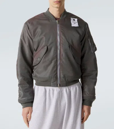 Acne Studios Cropped Bomber Jacket In Gray