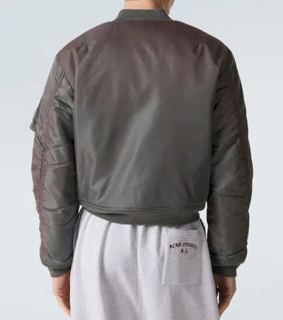 Acne Studios Cropped Bomber Jacket In Gray