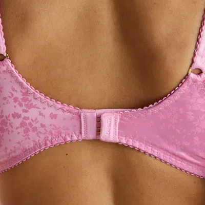 Lounge Womens Dark Pink Oriana Balcony Lace Satin Bra 34dd