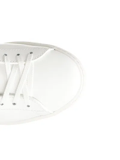 Valentino Garavani Open Leather Sneakers With Contrast Band And Stud Details Shoes In White