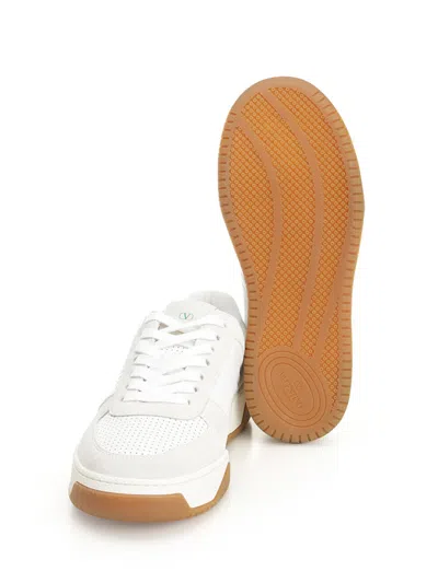 Valentino Garavani Signature Detail Ankle Padding Sneakers With Interchangeable Laces In White