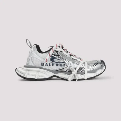 Balenciaga 3xl Split Logo Nylon And Mesh Sneakers In Gray