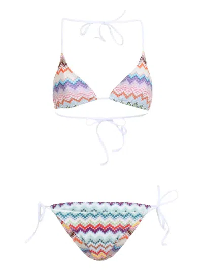 Missoni Chevron-pattern Tie Bikini In Multi