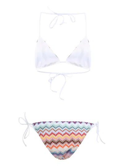 Missoni Chevron-pattern Tie Bikini In Multi