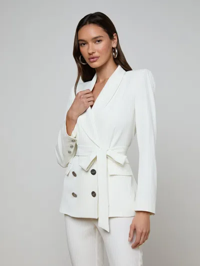 L'agence Aven Wrap Blazer In White