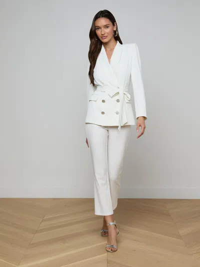 L'agence Aven Wrap Blazer In White