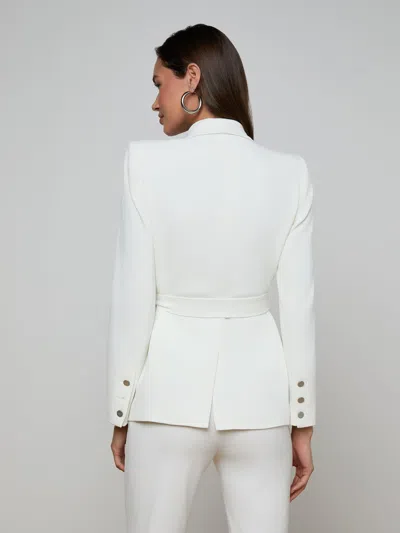 L'agence Aven Wrap Blazer In White