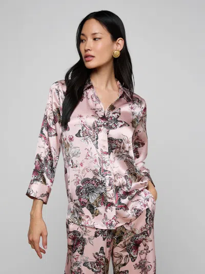 L'agence Dani Silk Blouse In Multi