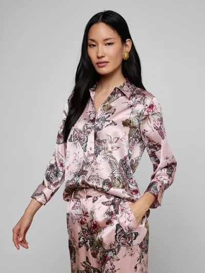 L'agence Dani Silk Blouse In Multi