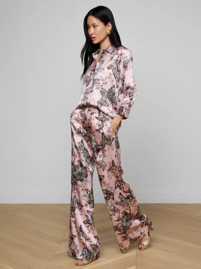 L'agence Dani Silk Blouse In Multi