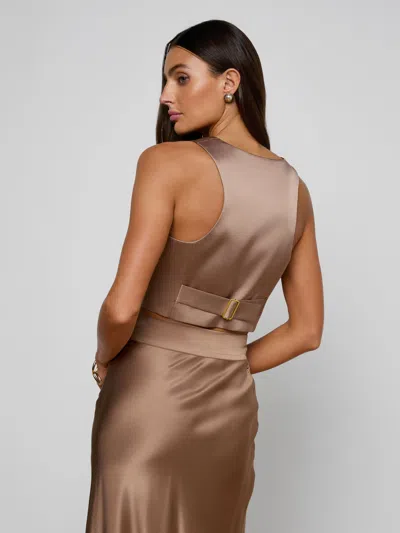 L'agence Devony Silk Vest In Brown