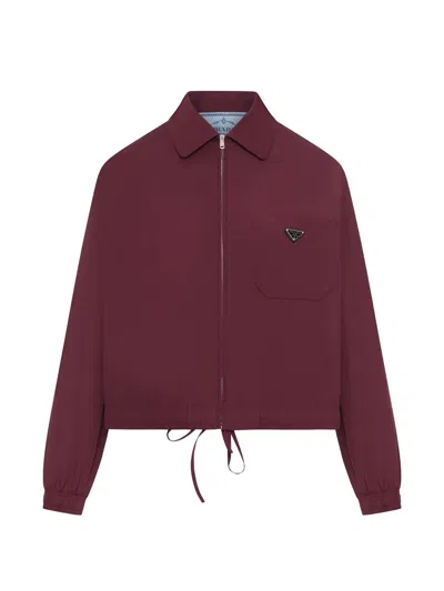 Prada Grape Poplin Jacket In Red