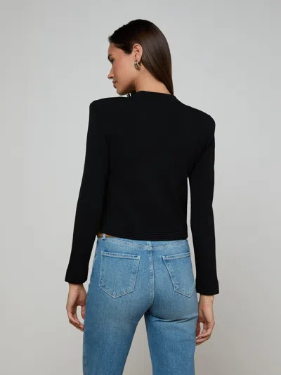 L'agence Patsy Cropped Cardigan In Black