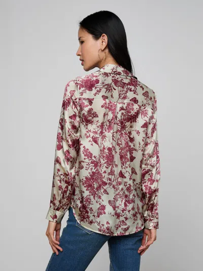 L'agence Tyler Silk Button-front Blouse In Pink