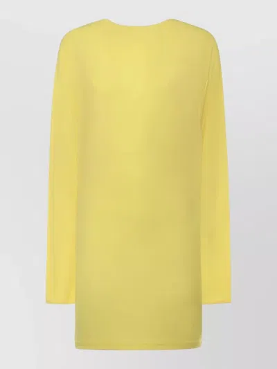 Jacquemus Flowing Viscose Jersey Dress With Embroidered Detailing In Yellow