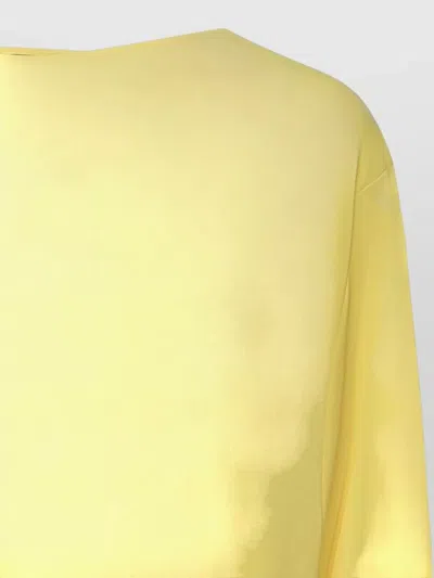 Jacquemus Flowing Viscose Jersey Dress With Embroidered Detailing In Yellow