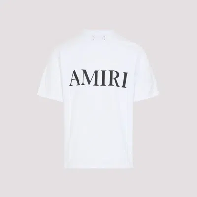 Amiri White Crewneck T-shirt With Logo Print On The Front And Logo Lettering On The Rear In Cotton M In White