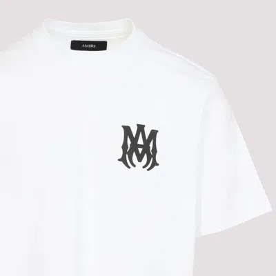 Amiri White Crewneck T-shirt With Logo Print On The Front And Logo Lettering On The Rear In Cotton M In White