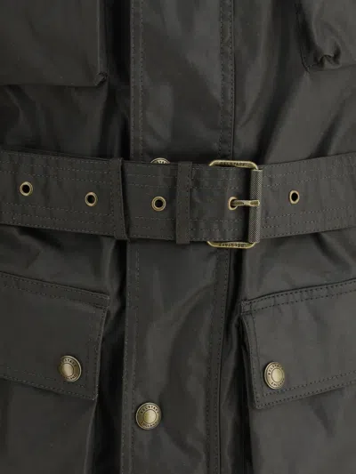 Belstaff Cotton Waterproof Belted Jacket In Black