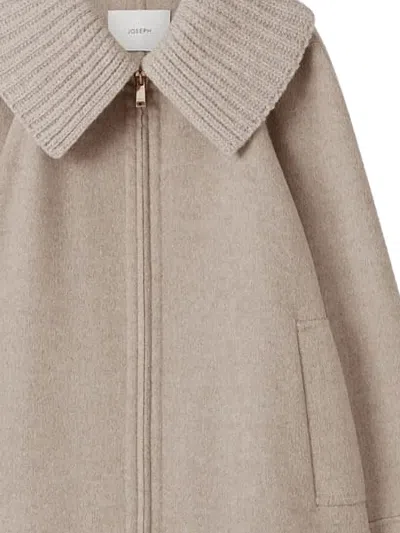 Joseph Cooksey Ribbed-knit Trimmed Wool And Cashmere-blend Jacket In Brown