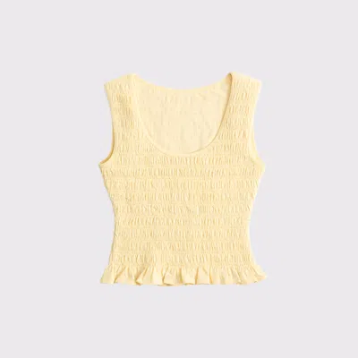 Abercrombie & Fitch 2-in-1 Reversible Smocked Top In Yellow