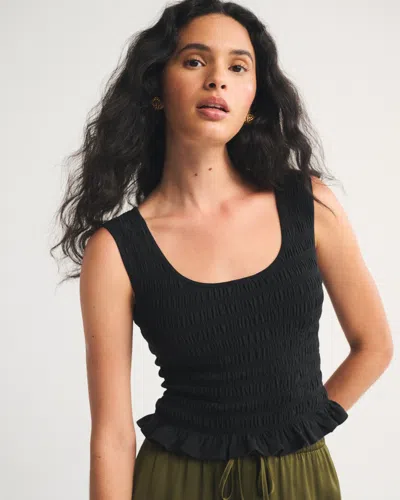 Abercrombie & Fitch 2-in-1 Reversible Smocked Top In Black