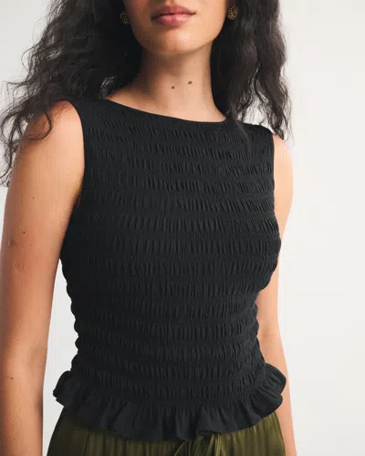 Abercrombie & Fitch 2-in-1 Reversible Smocked Top In Black