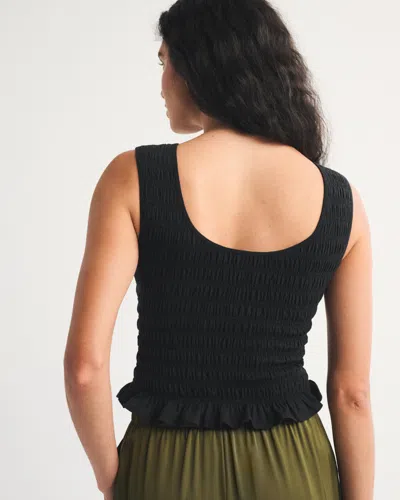 Abercrombie & Fitch 2-in-1 Reversible Smocked Top In Black