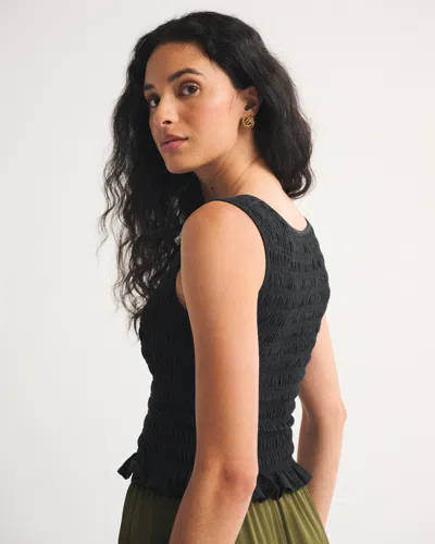 Abercrombie & Fitch 2-in-1 Reversible Smocked Top In Black