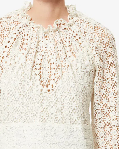 Isabel Marant Hayra Knit Cotton Lace Maxi Dress In Neutral