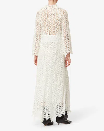 Isabel Marant Hayra Knit Cotton Lace Maxi Dress In Neutral