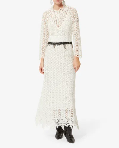 Isabel Marant Hayra Knit Cotton Lace Maxi Dress In Neutral