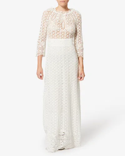 Isabel Marant Hayra Knit Cotton Lace Maxi Dress In Neutral