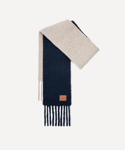 Loewe Alpaca-wool-blend Scarf In Blue