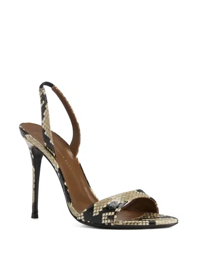 Giuseppe Zanotti Clandestino Patagonia Slingback Snake Print Sandals In Multi
