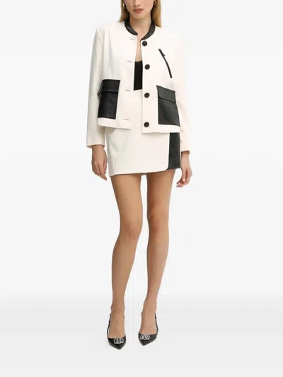 Armani Exchange Button Flap-pocket Fitted Jacket In White