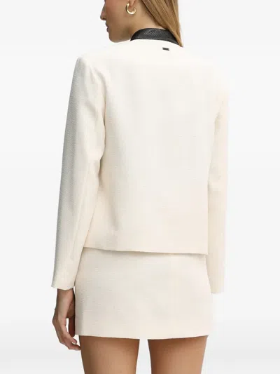 Armani Exchange Button Flap-pocket Fitted Jacket In White