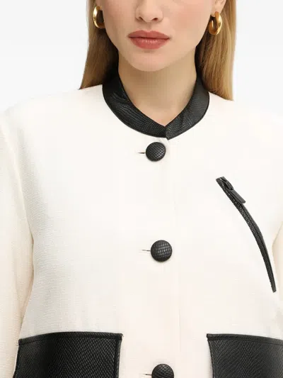 Armani Exchange Button Flap-pocket Fitted Jacket In White