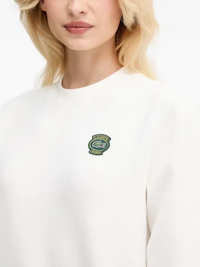 Lacoste Logo-patch Sweatshirt In White