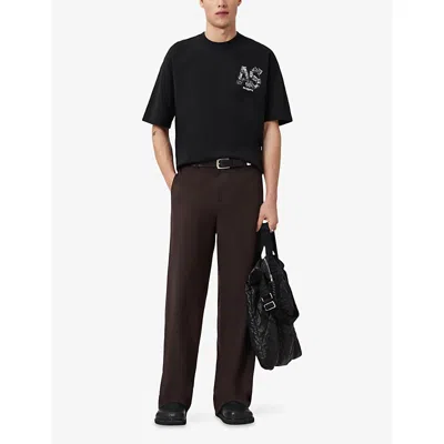 Allsaints Logo Graphic Oversized Tee In Black
