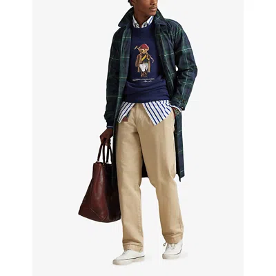Polo Ralph Lauren Long Sleeve Fleece Society Bear Crewneck Sweatshirt In Multi